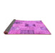 Sideview of Patchwork Pink Transitional Rug, con2874pnk