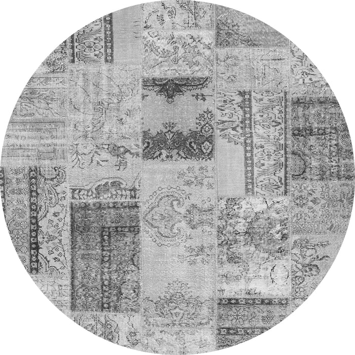 Machine Washable Patchwork Gray Transitional Rug, wshcon2874gry