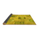 Sideview of Patchwork Yellow Transitional Rug, con2874yw