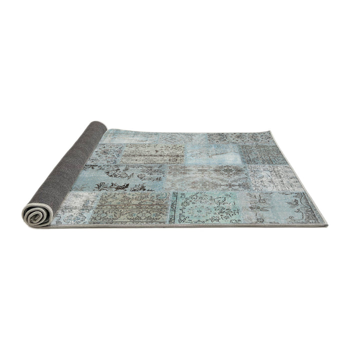 Thickness of Contemporary Silver Gray Patchwork Rug, con2875