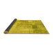 Sideview of Patchwork Yellow Transitional Rug, con2875yw