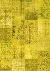 Patchwork Yellow Transitional Rug, con2875yw