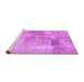 Sideview of Machine Washable Patchwork Pink Transitional Rug, wshcon2875pnk