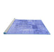 Sideview of Machine Washable Patchwork Blue Transitional Rug, wshcon2875blu