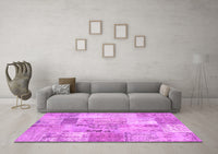 Machine Washable Patchwork Pink Transitional Rug, wshcon2875pnk