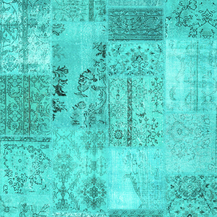 Patchwork Turquoise Transitional Rug, con2875turq