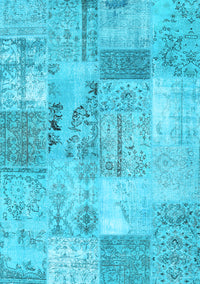 Patchwork Light Blue Transitional Rug, con2875lblu