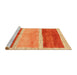 Serging Thickness of Machine Washable Contemporary Neon Red Rug, wshcon2876