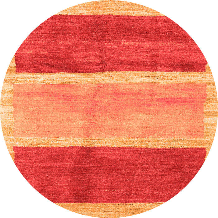 Square Abstract Orange Contemporary Rug, con2876org