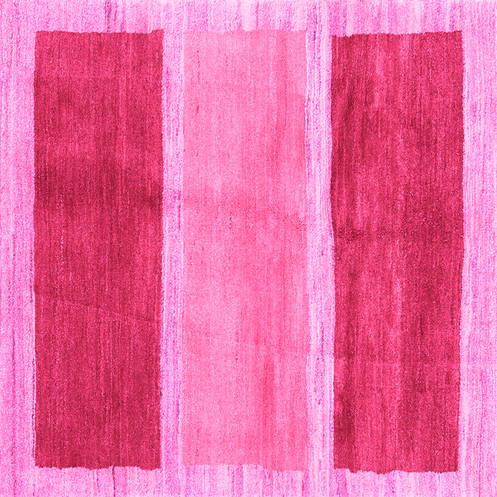 Square Machine Washable Abstract Pink Contemporary Rug, wshcon2876pnk