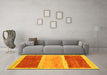 Machine Washable Abstract Yellow Contemporary Rug in a Living Room, wshcon2876yw