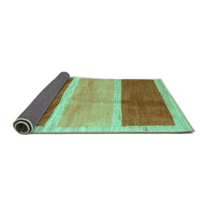 Sideview of Abstract Turquoise Contemporary Rug, con2876turq