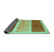 Sideview of Abstract Turquoise Contemporary Rug, con2876turq