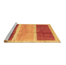 Sideview of Machine Washable Abstract Brown Contemporary Rug, wshcon2876brn