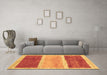 Machine Washable Abstract Brown Contemporary Rug in a Living Room,, wshcon2876brn