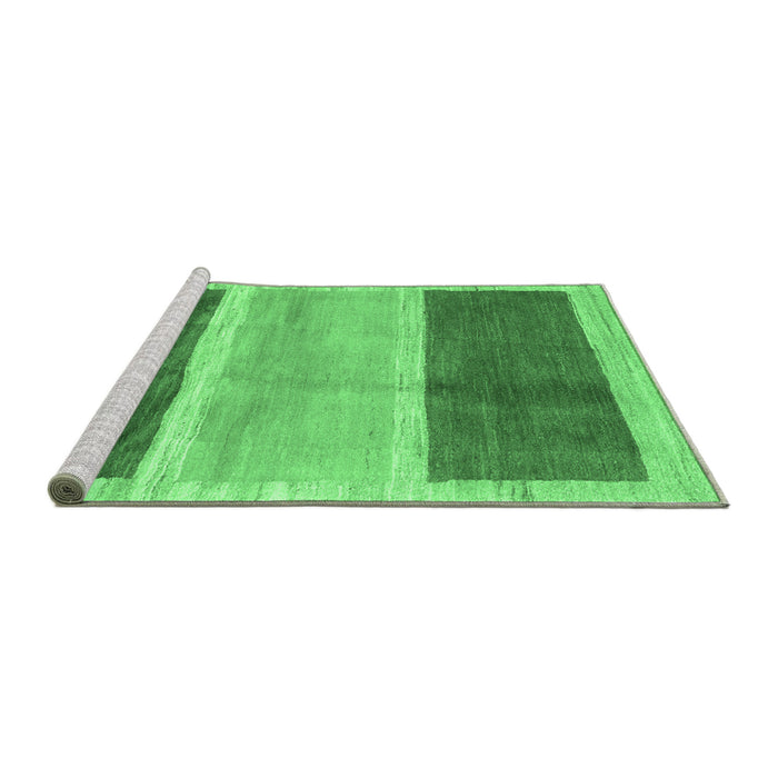 Sideview of Machine Washable Abstract Emerald Green Contemporary Area Rugs, wshcon2876emgrn