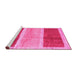 Sideview of Machine Washable Abstract Pink Contemporary Rug, wshcon2876pnk