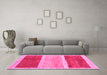 Machine Washable Abstract Pink Contemporary Rug in a Living Room, wshcon2876pnk