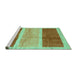 Sideview of Machine Washable Abstract Turquoise Contemporary Area Rugs, wshcon2876turq