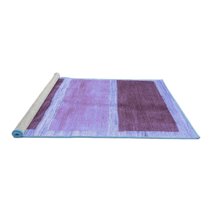 Sideview of Machine Washable Abstract Blue Contemporary Rug, wshcon2876blu