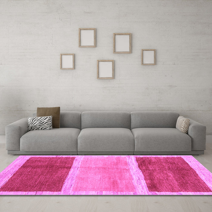 Machine Washable Abstract Purple Contemporary Area Rugs in a Living Room, wshcon2876pur