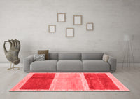 Machine Washable Abstract Red Contemporary Rug, wshcon2876red