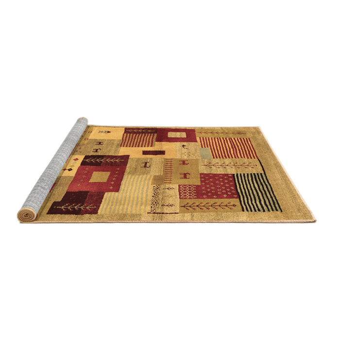 Sideview of Machine Washable Abstract Brown Contemporary Rug, wshcon2877brn