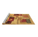 Sideview of Machine Washable Abstract Brown Contemporary Rug, wshcon2877brn