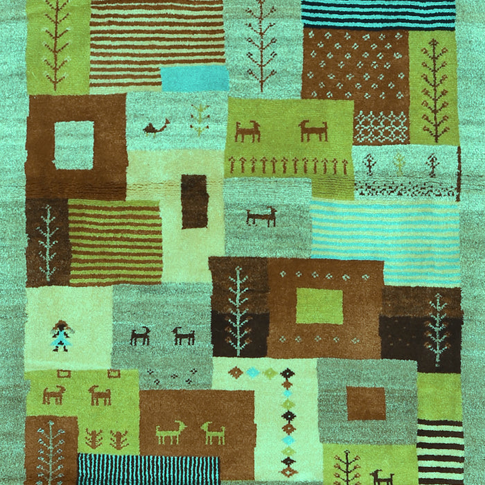 Machine Washable Abstract Turquoise Contemporary Area Rugs, wshcon2877turq