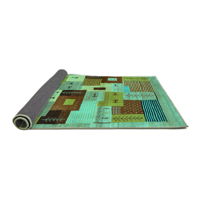 Sideview of Abstract Turquoise Contemporary Rug, con2877turq
