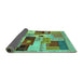 Sideview of Abstract Turquoise Contemporary Rug, con2877turq