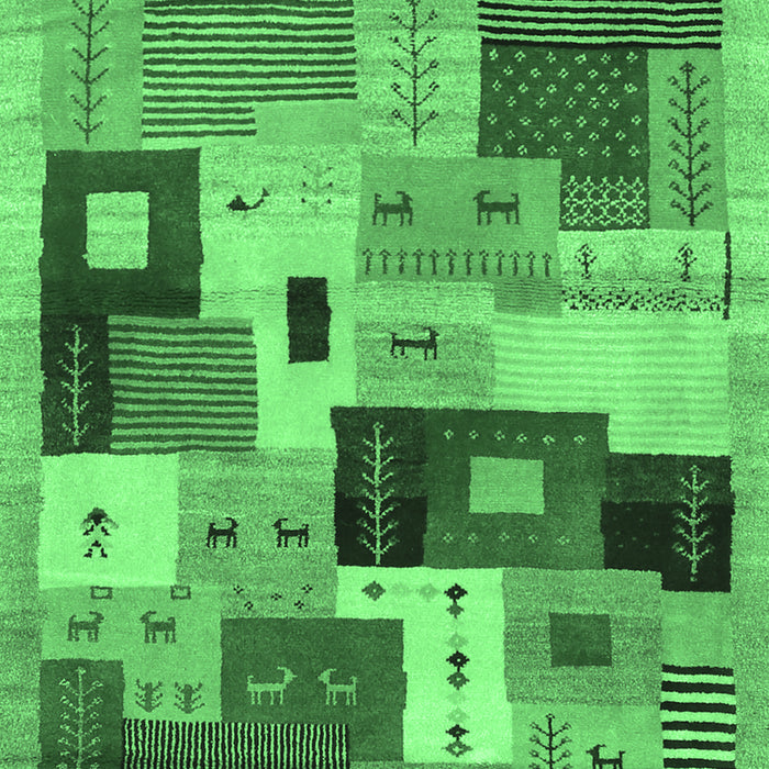 Abstract Emerald Green Contemporary Rug, con2877emgrn