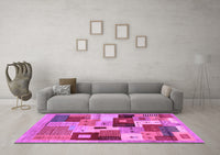 Machine Washable Abstract Purple Contemporary Rug, wshcon2877pur