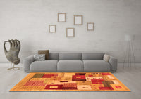 Machine Washable Abstract Orange Contemporary Rug, wshcon2877org