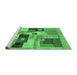 Sideview of Machine Washable Abstract Emerald Green Contemporary Area Rugs, wshcon2877emgrn