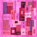 Square Abstract Pink Contemporary Rug, con2877pnk