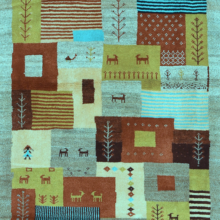 Machine Washable Abstract Light Blue Contemporary Rug, wshcon2877lblu