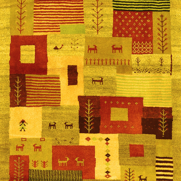 Abstract Yellow Contemporary Rug, con2877yw