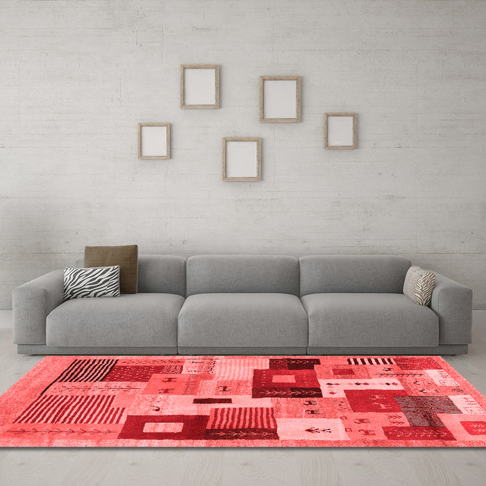 Contemporary Red Washable Rugs