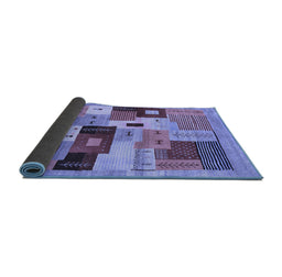 Sideview of Abstract Blue Contemporary Rug, con2877blu