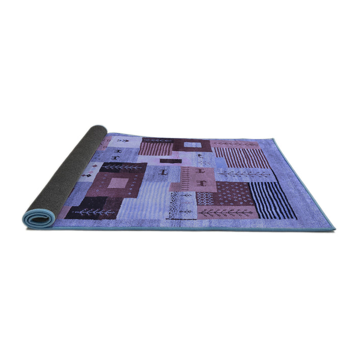 Sideview of Abstract Blue Contemporary Rug, con2877blu