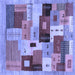 Square Abstract Blue Contemporary Rug, con2877blu