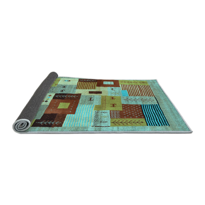 Sideview of Abstract Light Blue Contemporary Rug, con2877lblu