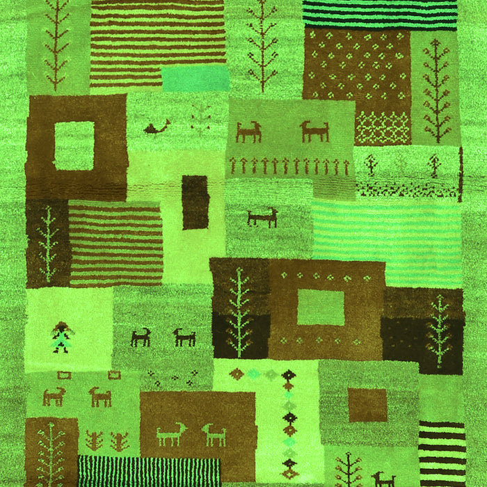 Abstract Green Contemporary Rug, con2877grn