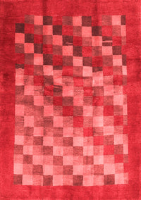 Checkered Red Modern Rug, con2878red