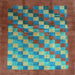 Square Checkered Light Blue Modern Rug, con2878lblu