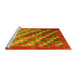 Sideview of Machine Washable Checkered Yellow Modern Rug, wshcon2878yw