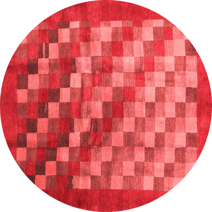 Machine Washable Checkered Red Modern Rug, wshcon2878red