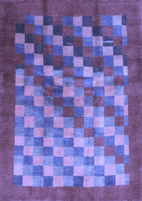 Checkered Blue Modern Rug, con2878blu