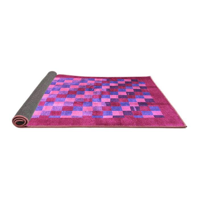 Sideview of Checkered Purple Modern Rug, con2878pur